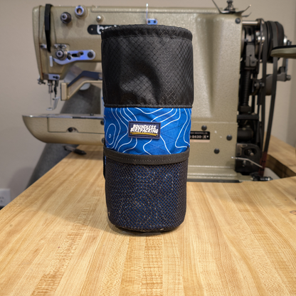 Insulated Bottle Bag Blue Topo